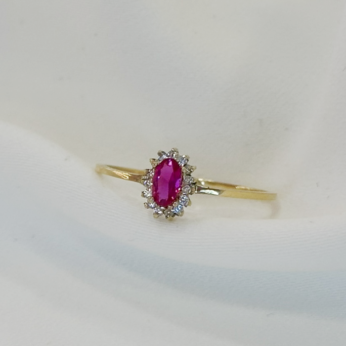 Anel de Formatura em Ouro 18K Oval – Personalizável com a Pedra do Seu Curso