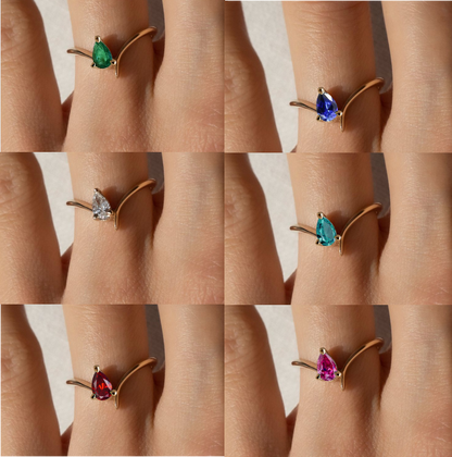 Anel de Formatura em Ouro 18K Gota – Personalizável com a Pedra do Seu Curso