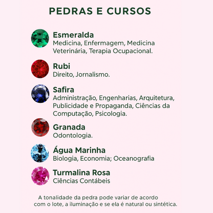 Anel de Formatura em Ouro 18K Gota – Personalizável com a Pedra do Seu Curso