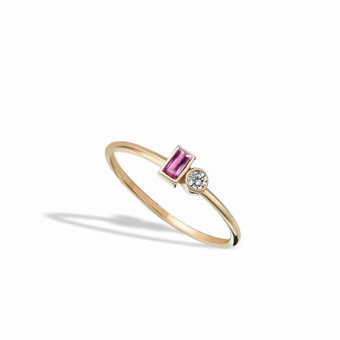 Anel de Formatura em Ouro 18K Baguete – Personalizável