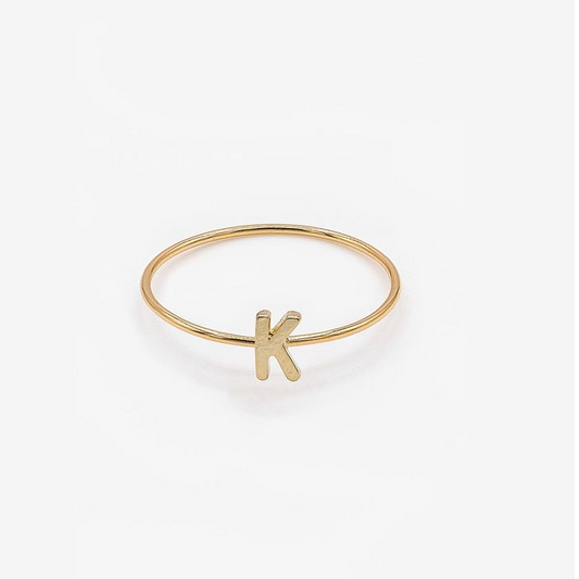 Anel Letra Inicial em Ouro 18K Oval Bold – Personalizável M até V