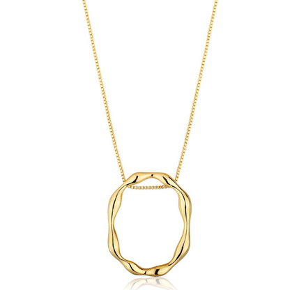 Colar Contorno Ondulado Glory Orgânico Dourado 60cm