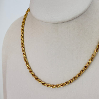 COLAR CORRENTE BAHIANA EM PRATA 925 COM BANHO OURO 18K