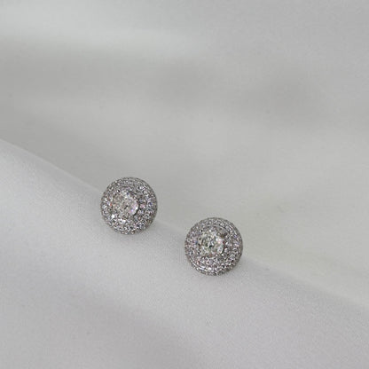 CONJUNTO COLAR E BRINCO PONTO DE LUZ CRAVEJADO PRATA 925 C/ ZIRCONIA