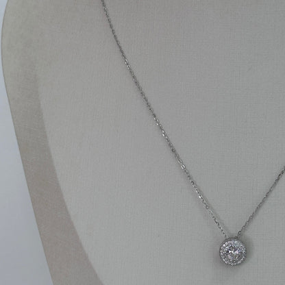 CONJUNTO COLAR E BRINCO PONTO DE LUZ CRAVEJADO PRATA 925 C/ ZIRCONIA