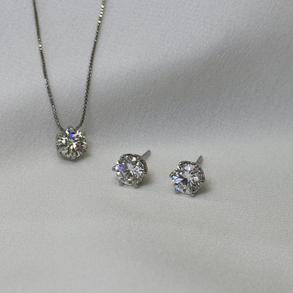 Brinco ródio ponto de luz, pedras Moissanite