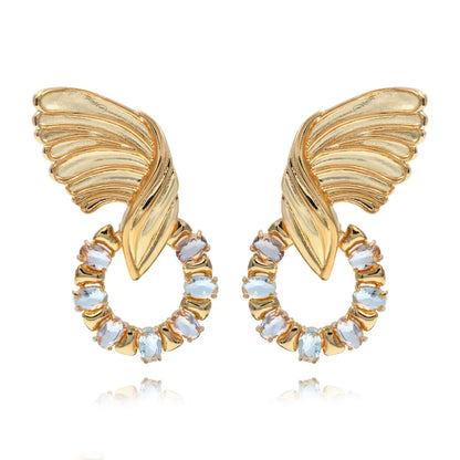Brinco Dourado Cristal