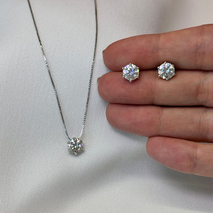 Brinco ródio ponto de luz, pedras Moissanite
