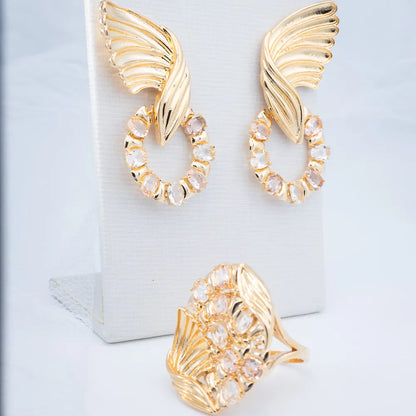 Brinco Dourado Cristal