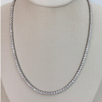 COLAR RIVIERA RÓDIO COM ZIRCÔNIA 3MM TRANSPARENTE 45 CM