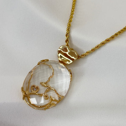 COLAR GESTAÇÃO DOURADO EM CRISTAL 60 CM